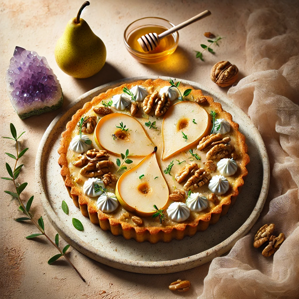 Tarta migdałowa z burakiem, gruszką i gorgonzolą – bezglutenowa uczta dla zmysłów Tarta migdałowa z burakiem, gruszką i gorgonzolą – bezglutenowa uczta dla zmysłów